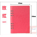 Custom Stationery Journal Diary PU Leather A5 Notebook with 6 Hole Clip Accept OEM